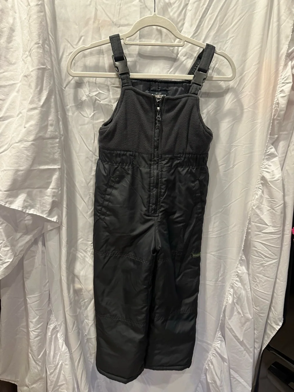 Black Kids' Snow Bib Overalls-